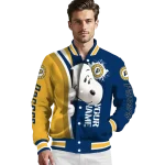 customized indiana pacers snoopy head blue varsity jacket best selling
