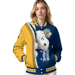 customized indiana pacers snoopy head blue varsity jacket best selling