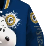 customized indiana pacers snoopy head blue varsity jacket best selling