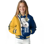 customized indiana pacers snoopy head blue varsity jacket best selling