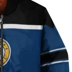 customized indiana pacers stripe statement blue black bomber jacket best selling