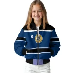 customized indiana pacers stripe statement blue black bomber jacket best selling