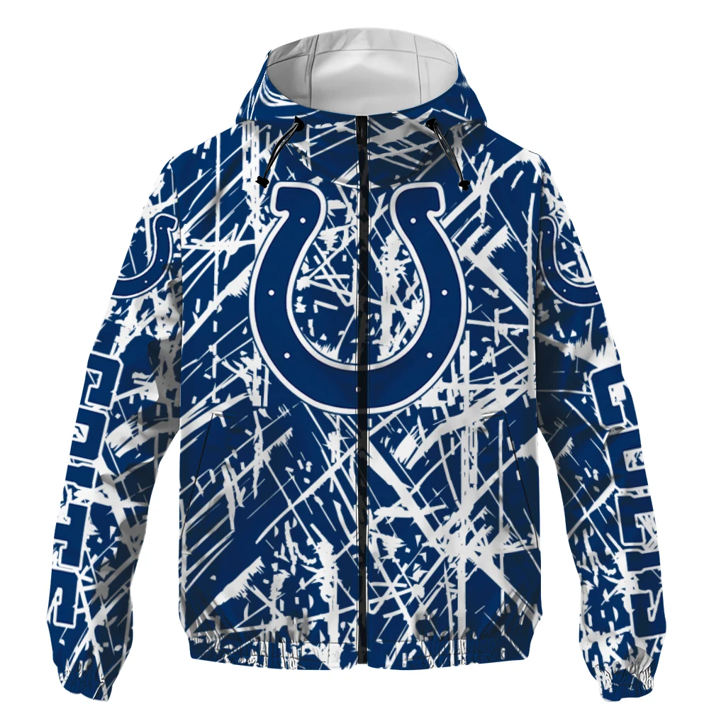customized indianapolis colts brushstroke pattern blue windbreaker jacket best selling customized indianapolis colts brushstroke pattern blue windbreaker jacket best selling