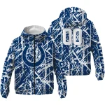 customized indianapolis colts brushstroke pattern blue windbreaker jacket best selling