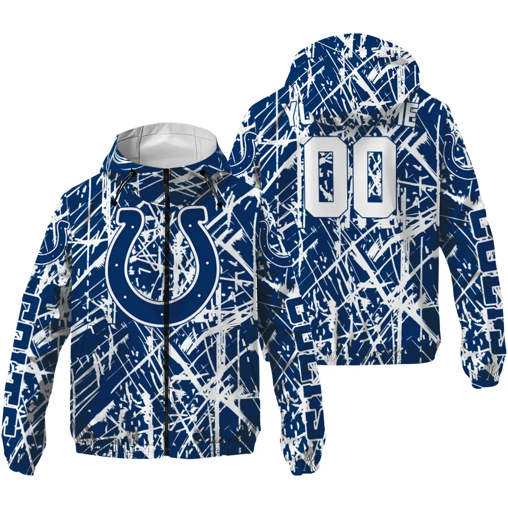 customized indianapolis colts brushstroke pattern blue windbreaker jacket high quality customized indianapolis colts brushstroke pattern blue windbreaker jacket high quality