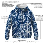customized indianapolis colts brushstroke pattern blue windbreaker jacket best selling