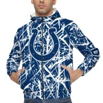 customized indianapolis colts brushstroke pattern blue windbreaker jacket best selling