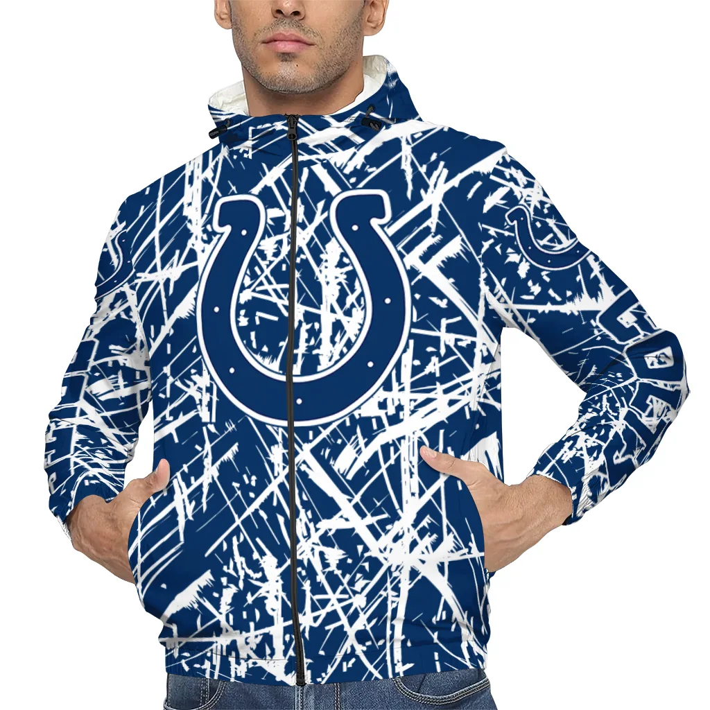 customized indianapolis colts brushstroke pattern blue windbreaker jacket top rated customized indianapolis colts brushstroke pattern blue windbreaker jacket top rated