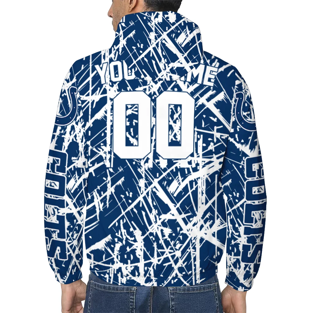 customized indianapolis colts brushstroke pattern blue windbreaker jacket trendy customized indianapolis colts brushstroke pattern blue windbreaker jacket trendy