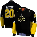 customized iowa hawkeyes chevron style black bomber jacket best selling