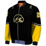customized iowa hawkeyes chevron style black bomber jacket best selling