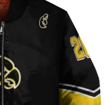 customized iowa hawkeyes chevron style black bomber jacket best selling