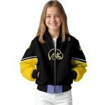 customized iowa hawkeyes chevron style black bomber jacket best selling
