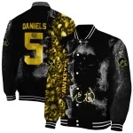 customized iowa hawkeyes skull cluster black varsity jacket best selling