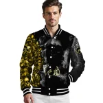 customized iowa hawkeyes skull cluster black varsity jacket best selling