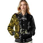 customized iowa hawkeyes skull cluster black varsity jacket best selling