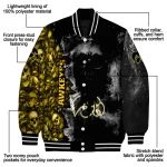 customized iowa hawkeyes skull cluster black varsity jacket best selling