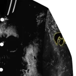 customized iowa hawkeyes skull cluster black varsity jacket best selling