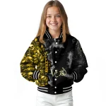 customized iowa hawkeyes skull cluster black varsity jacket best selling