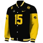 customized iowa hawkeyes team patch black varsity jacket best selling