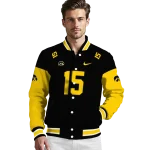 customized iowa hawkeyes team patch black varsity jacket best selling