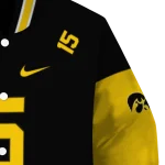 customized iowa hawkeyes team patch black varsity jacket best selling