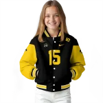 customized iowa hawkeyes team patch black varsity jacket best selling