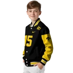 customized iowa hawkeyes team patch black varsity jacket best selling