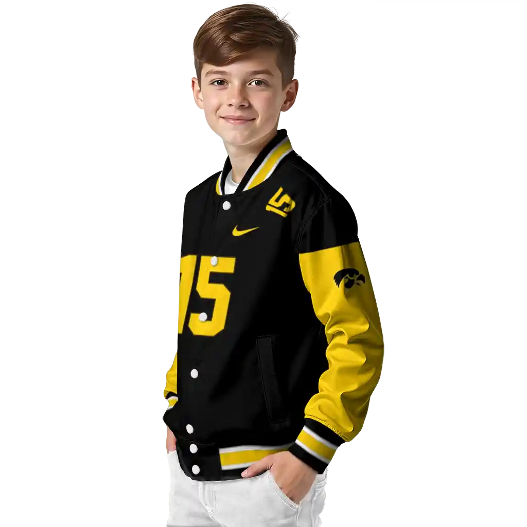 customized iowa hawkeyes team patch black varsity jacket trendy customized iowa hawkeyes team patch black varsity jacket trendy
