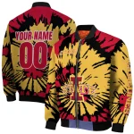customized iowa state cyclones burst splatter red bomber jacket best selling
