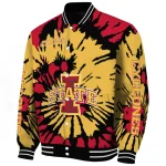 customized iowa state cyclones burst splatter red varsity jacket best selling
