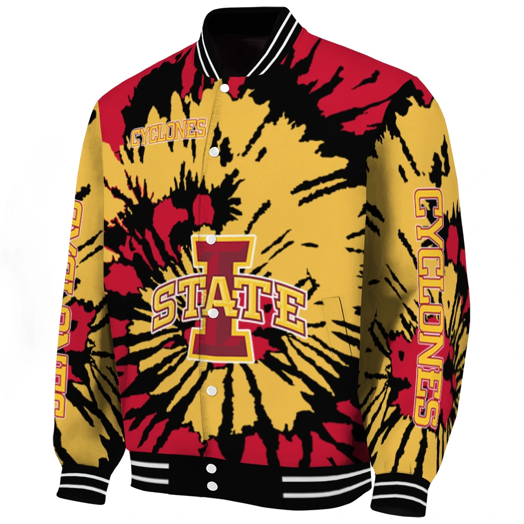 customized iowa state cyclones burst splatter red varsity jacket best selling customized iowa state cyclones burst splatter red varsity jacket best selling