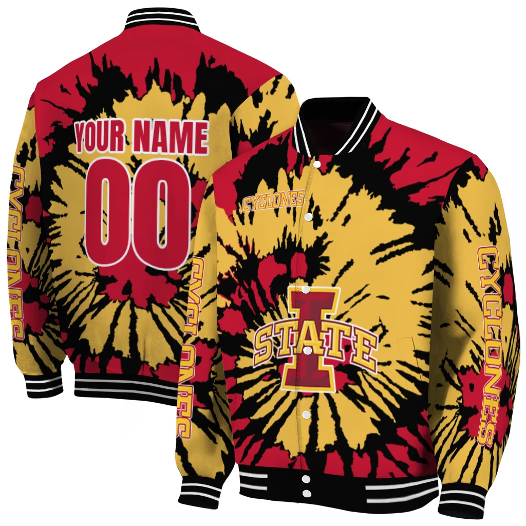 customized iowa state cyclones burst splatter red varsity jacket fashion forward customized iowa state cyclones burst splatter red varsity jacket fashion forward