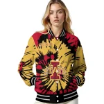 customized iowa state cyclones burst splatter red varsity jacket best selling