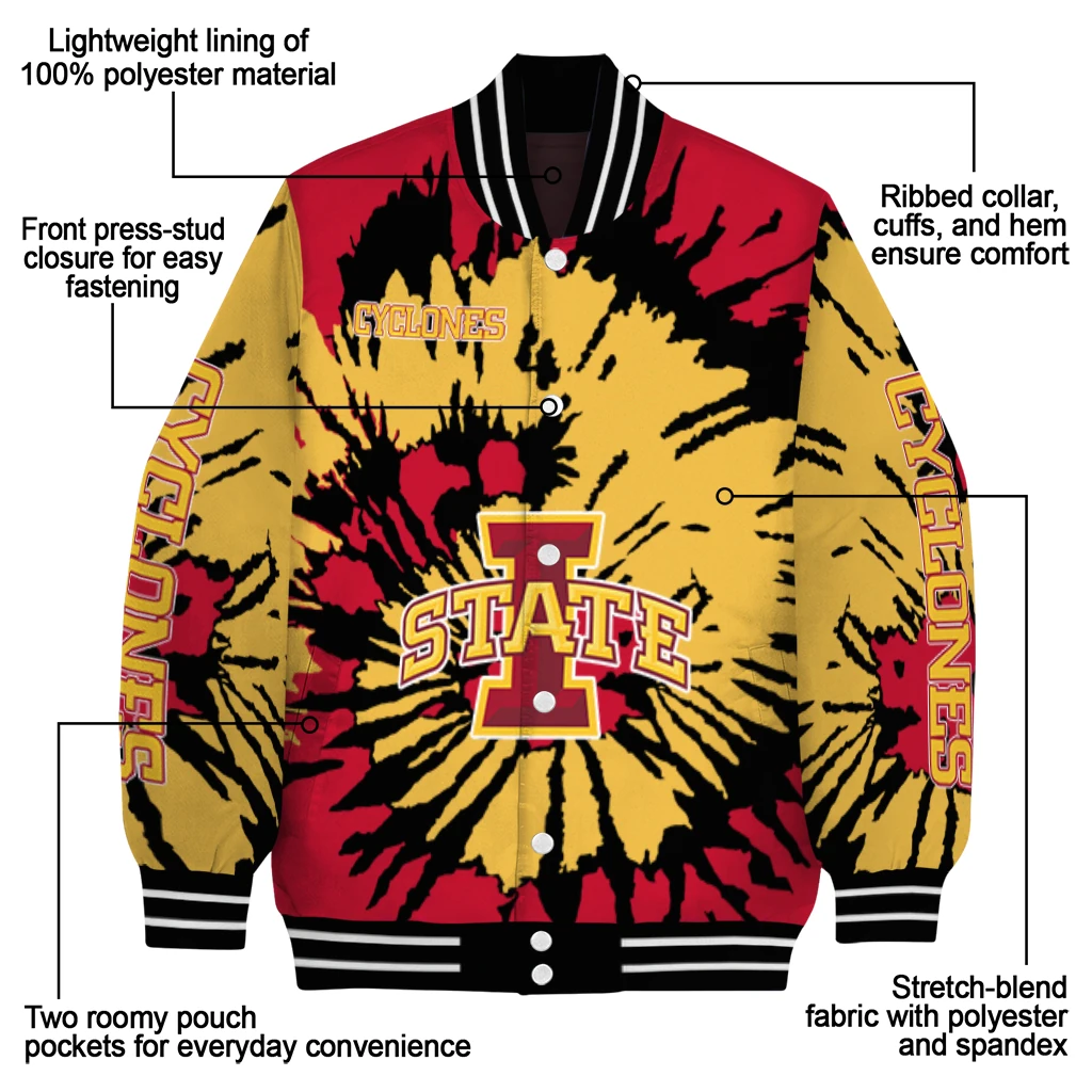 customized iowa state cyclones burst splatter red varsity jacket new arrival customized iowa state cyclones burst splatter red varsity jacket new arrival