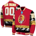 customized iowa state cyclones circle skull red black varsity jacket best selling