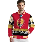 customized iowa state cyclones circle skull red black varsity jacket best selling