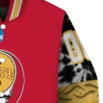 customized iowa state cyclones circle skull red black varsity jacket best selling