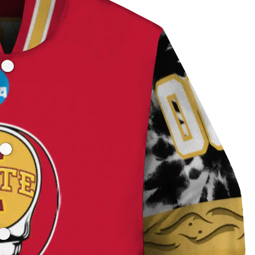 customized iowa state cyclones circle skull red black varsity jacket premium grade customized iowa state cyclones circle skull red black varsity jacket premium grade