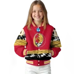 customized iowa state cyclones circle skull red black varsity jacket best selling