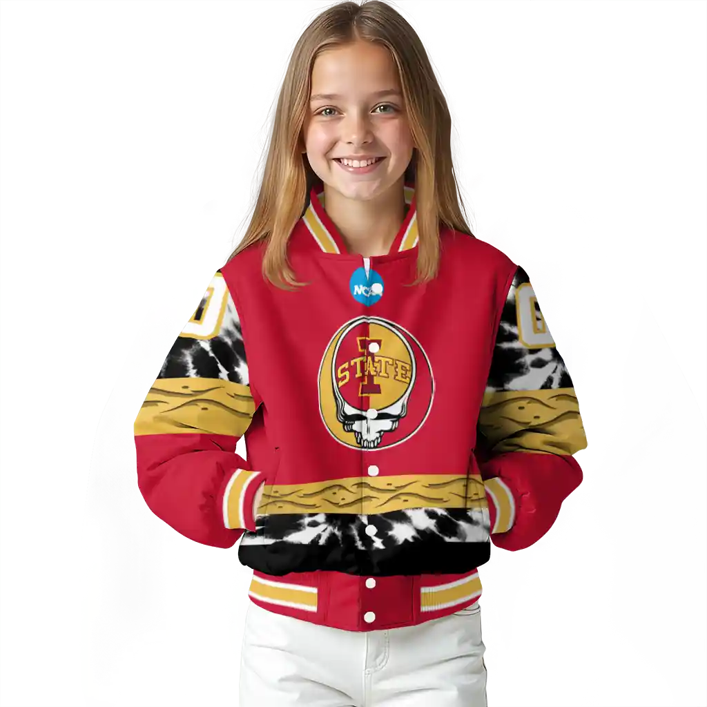 customized iowa state cyclones circle skull red black varsity jacket top rated customized iowa state cyclones circle skull red black varsity jacket top rated