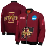 customized iowa state cyclones claw mark red bomber jacket best selling