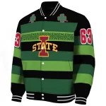 customized iowa state cyclones clover green lines green black varsity jacket best selling