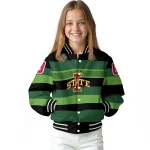 customized iowa state cyclones clover green lines green black varsity jacket best selling