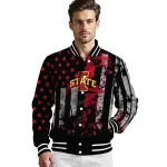 customized iowa state cyclones star stripes red black varsity jacket best selling