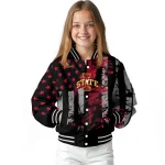 customized iowa state cyclones star stripes red black varsity jacket best selling