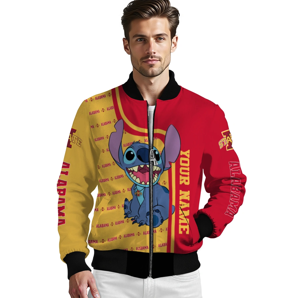 customized iowa state cyclones stitch laughing red bomber jacket high quality customized iowa state cyclones stitch laughing red bomber jacket high quality