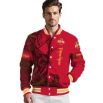 customized iowa state cyclones tribal deer art red varsity jacket best selling