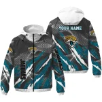 customized jacksonville jaguars claw mesh teal gray windbreaker jacket best selling