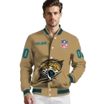 customized jacksonville jaguars claw tear beige varsity jacket best selling